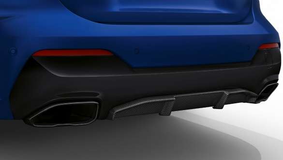 M Aerodynamicapakket achterzijde BMW M440i xDrive Cabrio G23 BMW M440i xDrive Cabrio BMW Individual Frozen Portimao Blau metallic G23 close-up achterzijde M Aerodynamicapakket