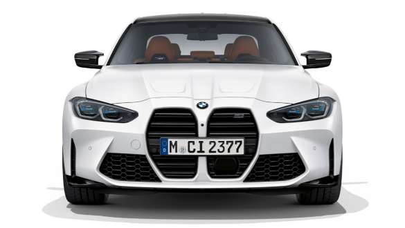 Design van de voorzijde BMW M3 Competition Sedan Frozen Brilliant White metallic G80 BMW M3 Competition Sedan G80 Frozen Brilliant White metallic design van de voorzijde vooraanzicht