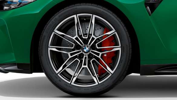 19/20 inch lichtmetalen M wielen 825 M Bicolor Black BMW M3 Sedan G80 BMW M3 Sedan G80 19/20 inch gesmede M wielen 825 M Bicolor Black close-up wiel