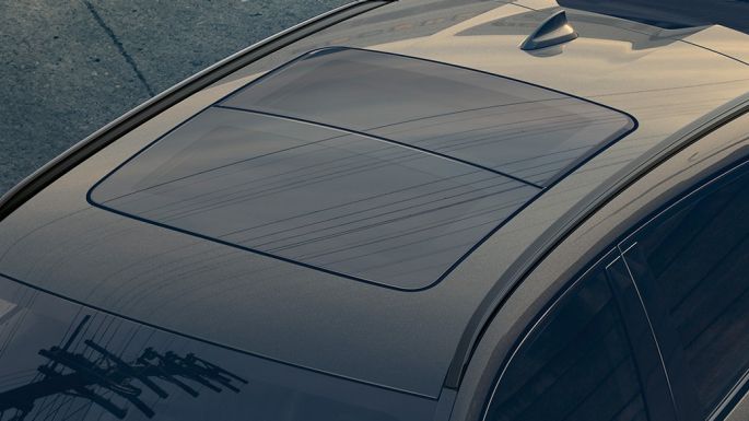 BMW X6 glazen panoramadak Sky Lounge Close-up van BMW X6 glazen panoramadak Sky Lounge