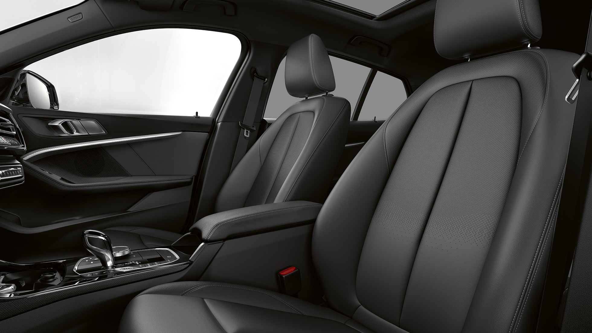 Stoelen bekleed met leder 'Dakota'. BMW 1 Serie model Luxury Line, interieur met stoelen bekleed met leder 'Dakota'.
