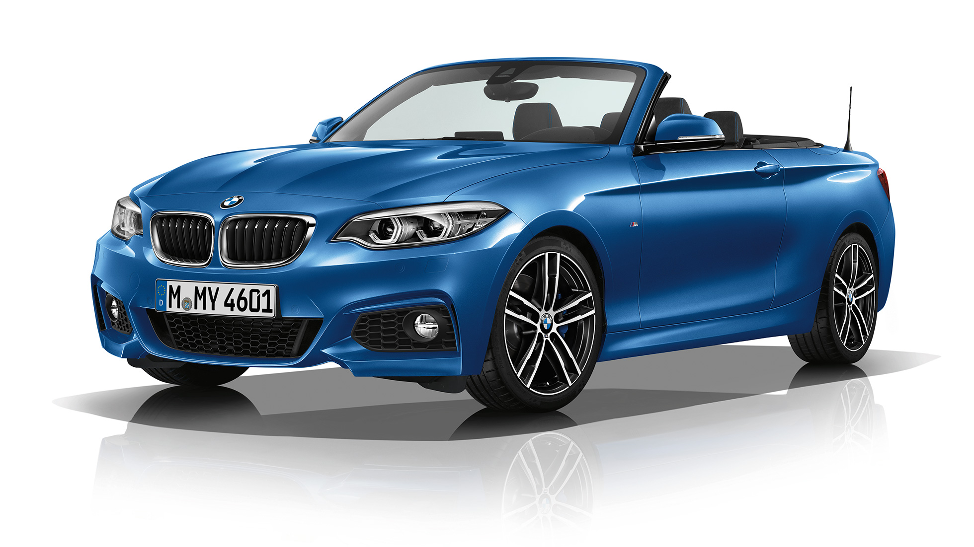BMW 2 Serie Cabrio, Model M Sport driekwart vooraanzicht BMW 2 Serie Cabrio, Model M Sport driekwart vooraanzicht