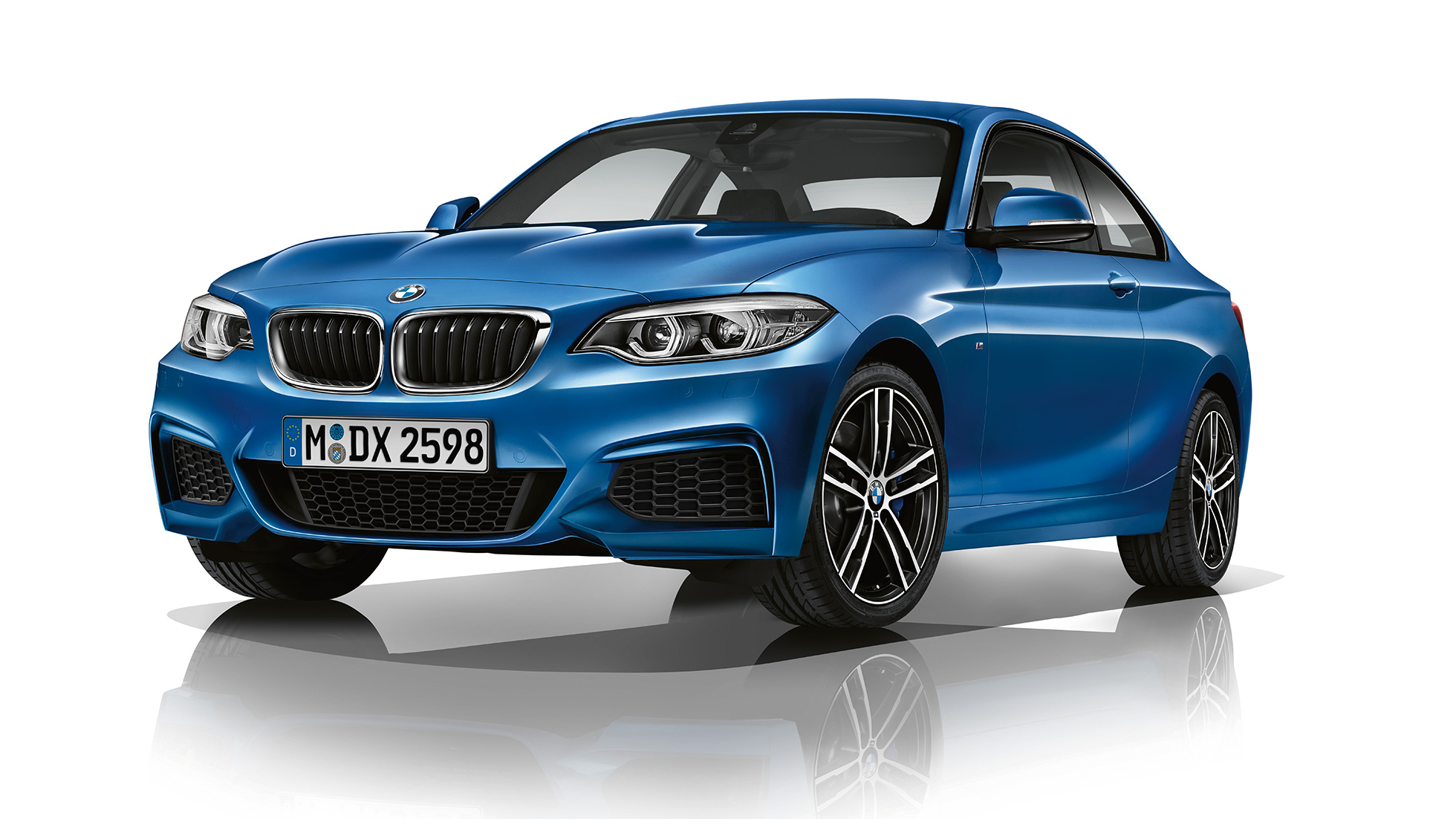 BMW 2 Serie Coupé, Model M Sport driekwart vooraanzicht BMW 2 Serie Coupé, Model M Sport driekwart vooraanzicht