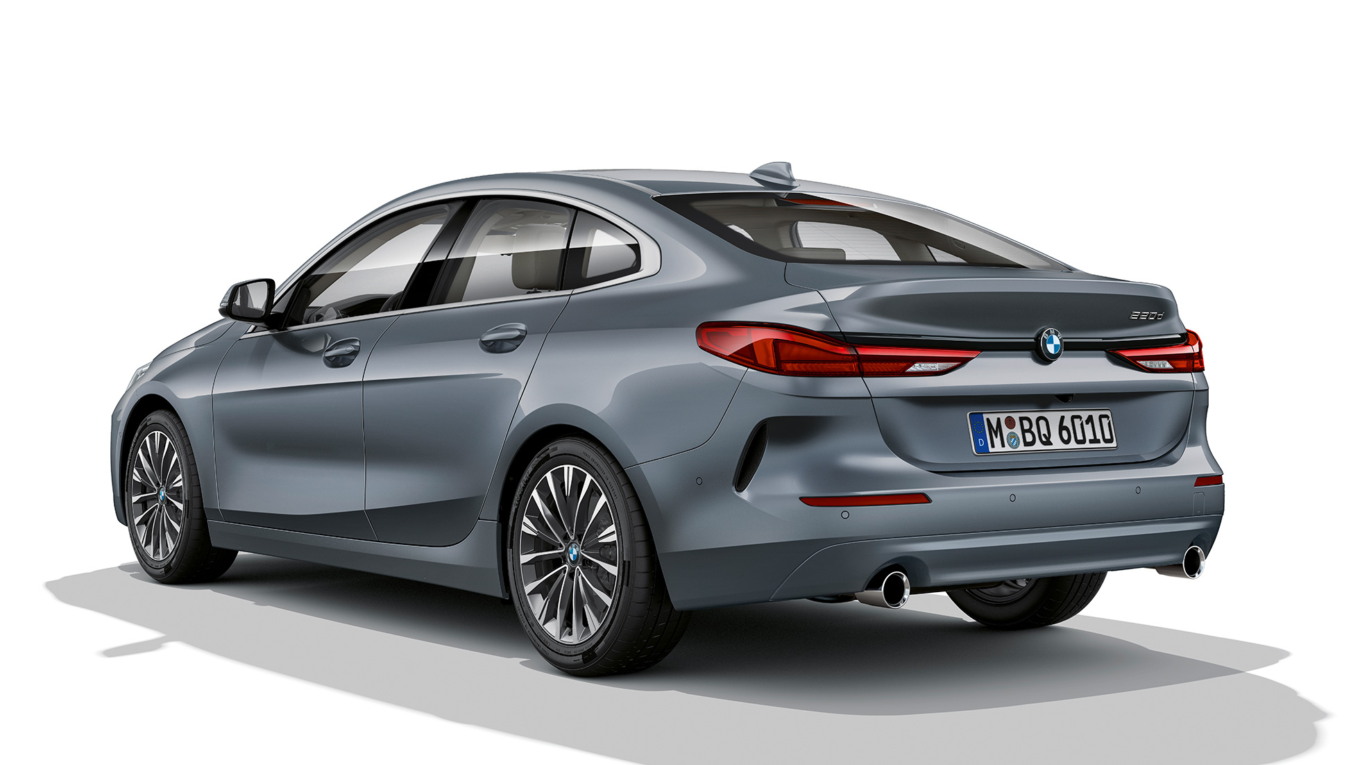 17 inch lichtmetalen wielen BMW 2 Serie Gran Coupé Model Luxury Line 17 inch lichtmetalen wielen BMW 2 Serie Gran Coupé Model Luxury Line Storm Bay metallic F44 driekwart zijaanzicht
