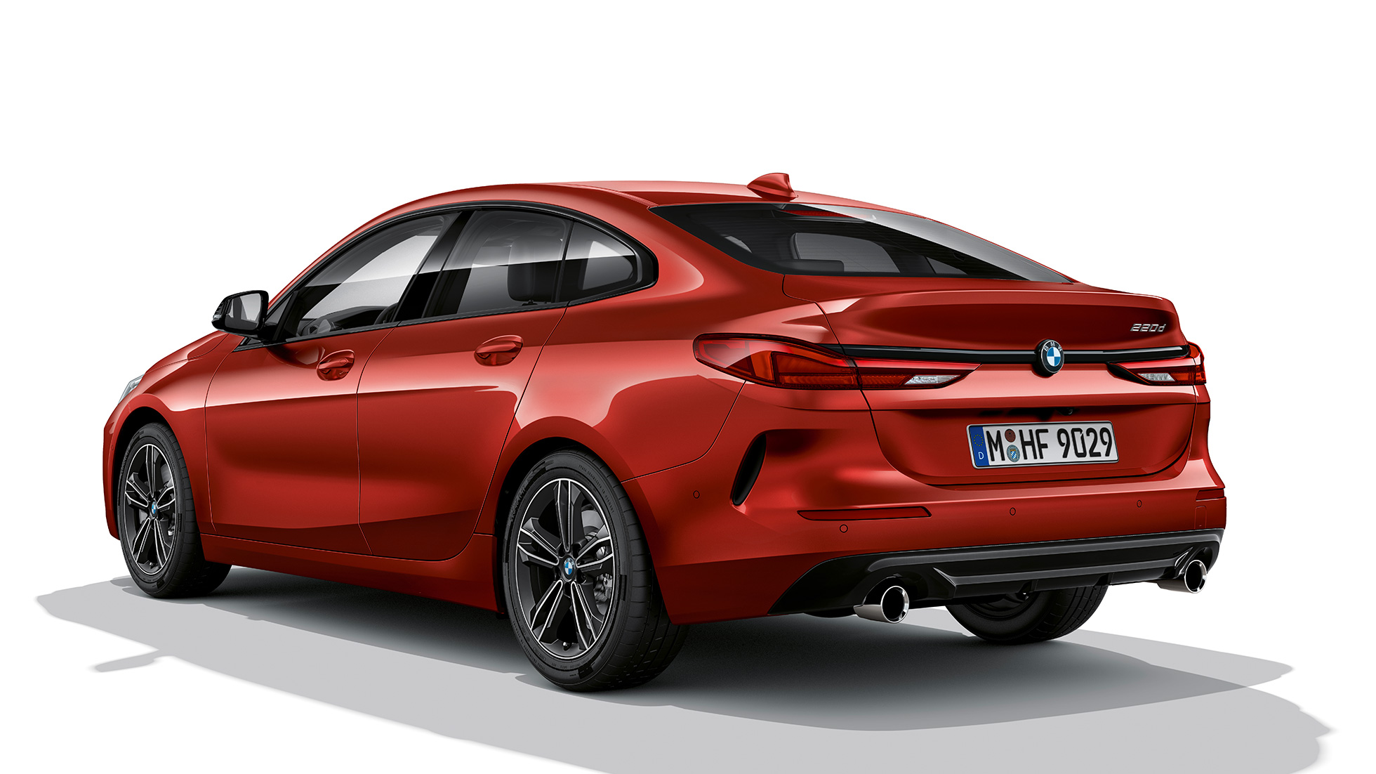 BMW Individual hoogglans Shadow Line BMW 2 Serie Gran Coupé Model Sport Line BMW Individual hoogglans Shadow Line BMW 2 Serie Gran Coupé Model Sport Line Melbourne Rot F44 achteraanzicht