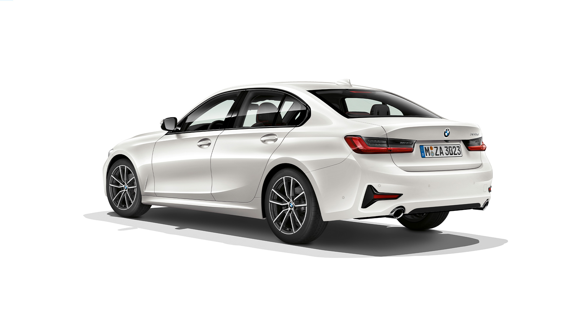 BMW 3 Serie Sedan, achterzijde Model Sport Line Driekwart achteraanzicht van de BMW 3 Serie Sedan met de uitrusting van Model Sport Line