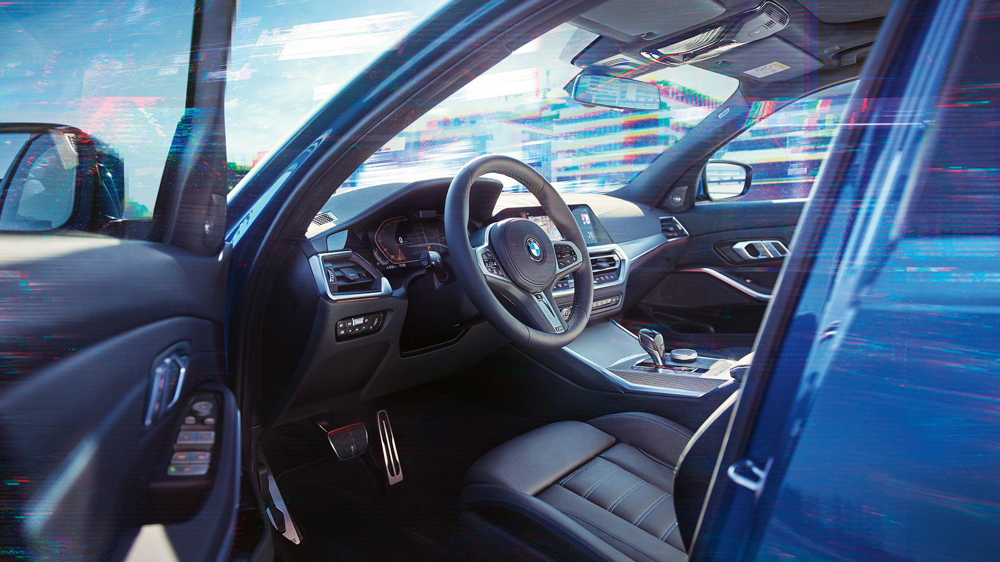 BMW 3 Serie Sedan, interieur BMW 3 Serie Sedan, close-up bestuurderspositie interieur