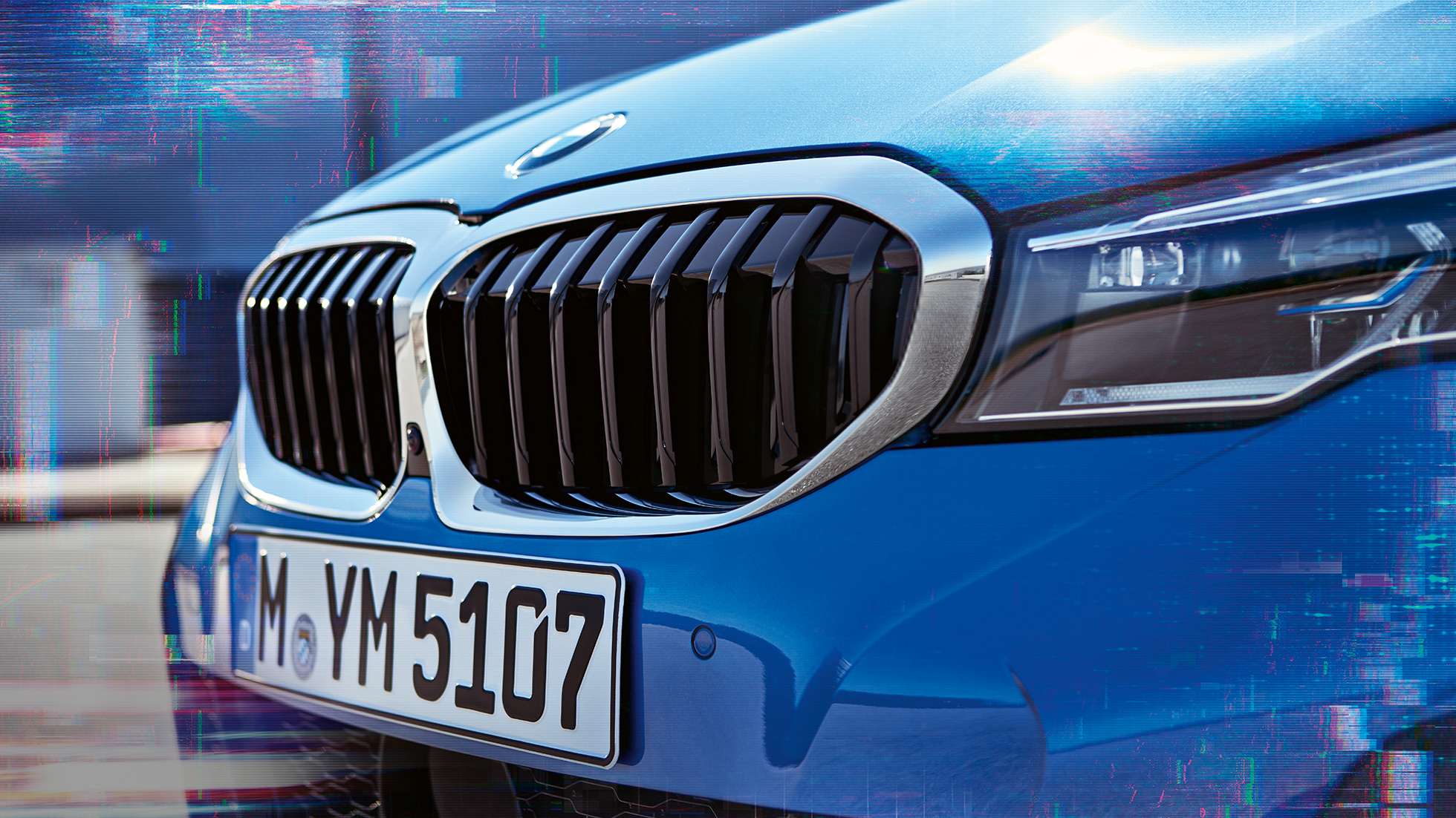 BMW 3 Serie Sedan, nierengrille BMW 3 Serie Sedan, close-up zijkant nierengrille