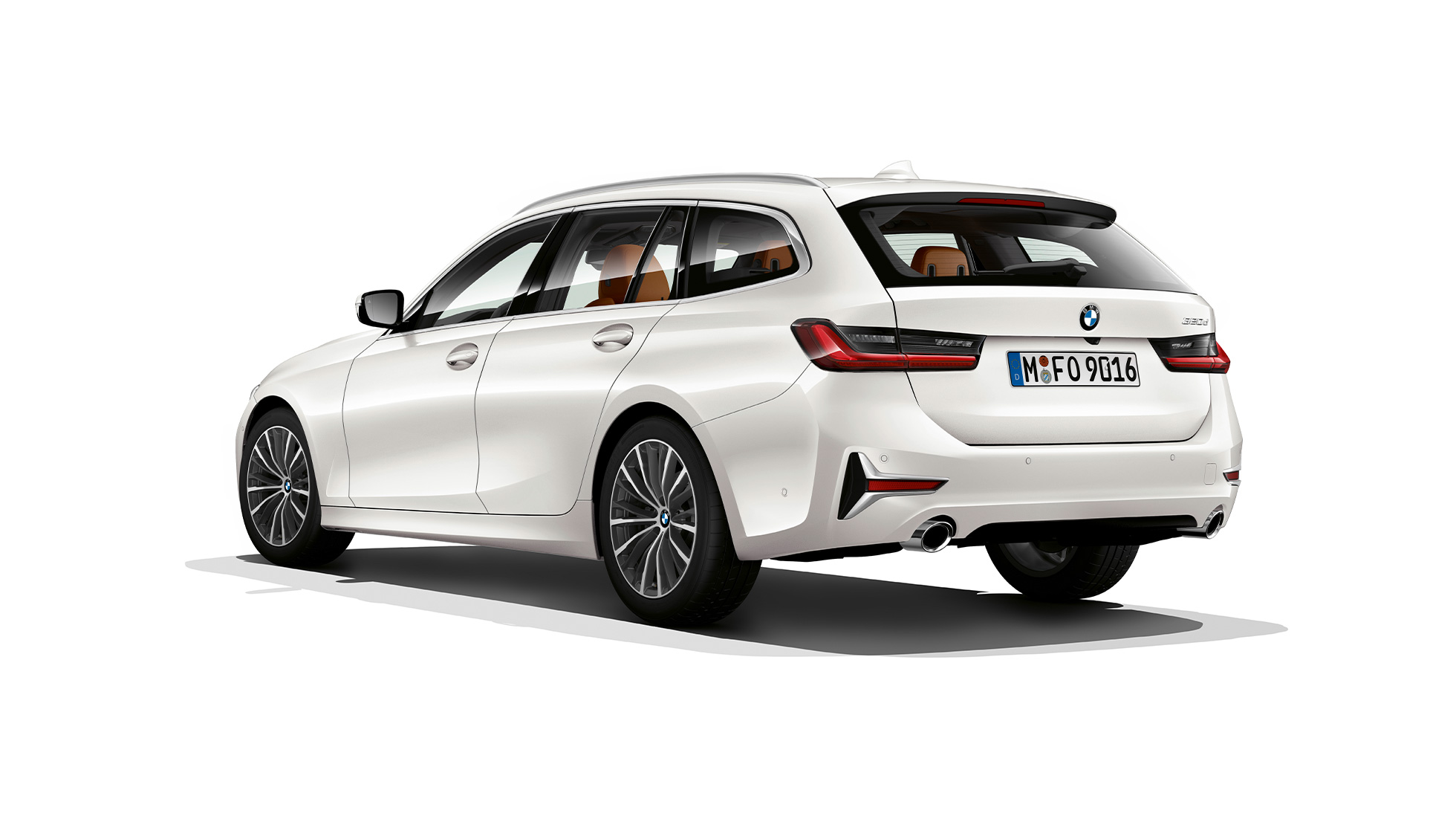 Model Luxury Line driekwart achteraanzicht BMW 3 Serie Touring, Model Luxury Line driekwart achteraanzicht