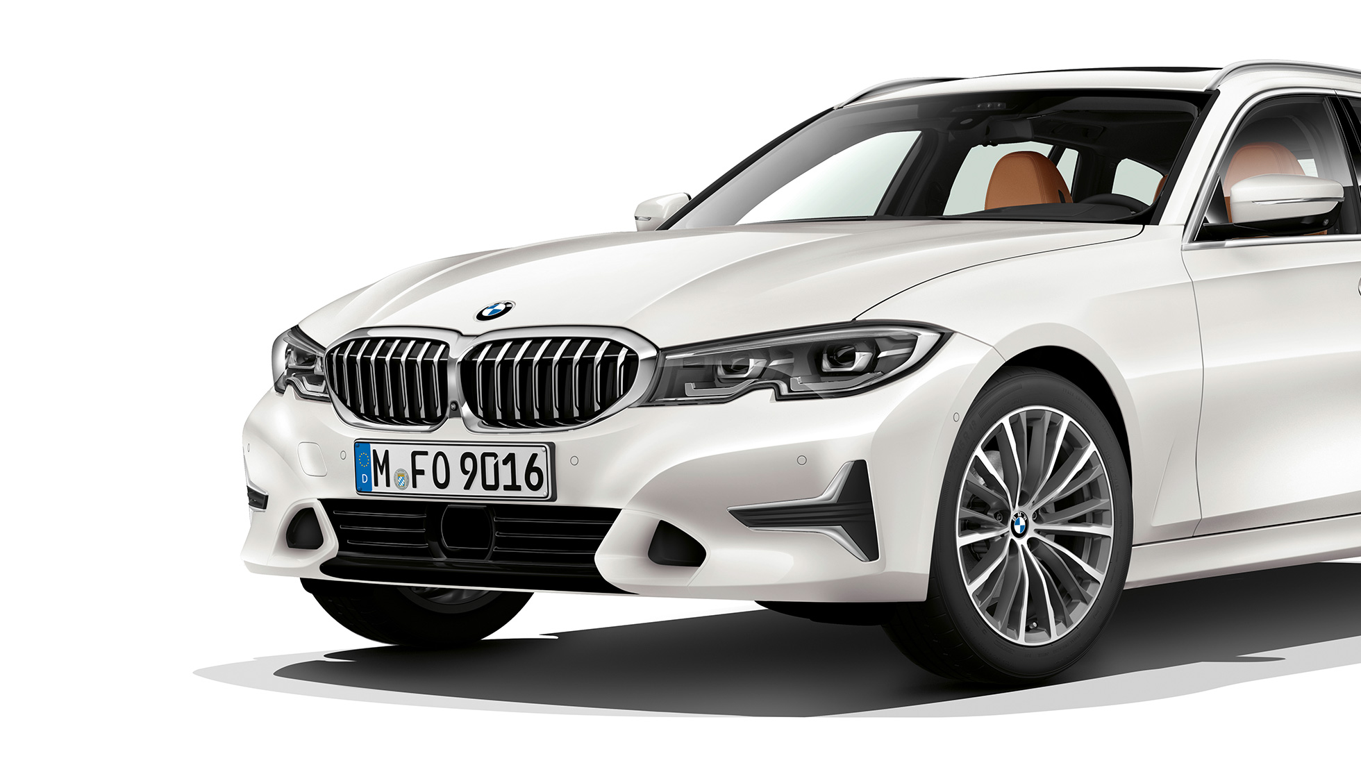 Model Luxury Line driekwart vooraanzicht BMW 3 Serie Touring, Model Luxury Line driekwart vooraanzicht