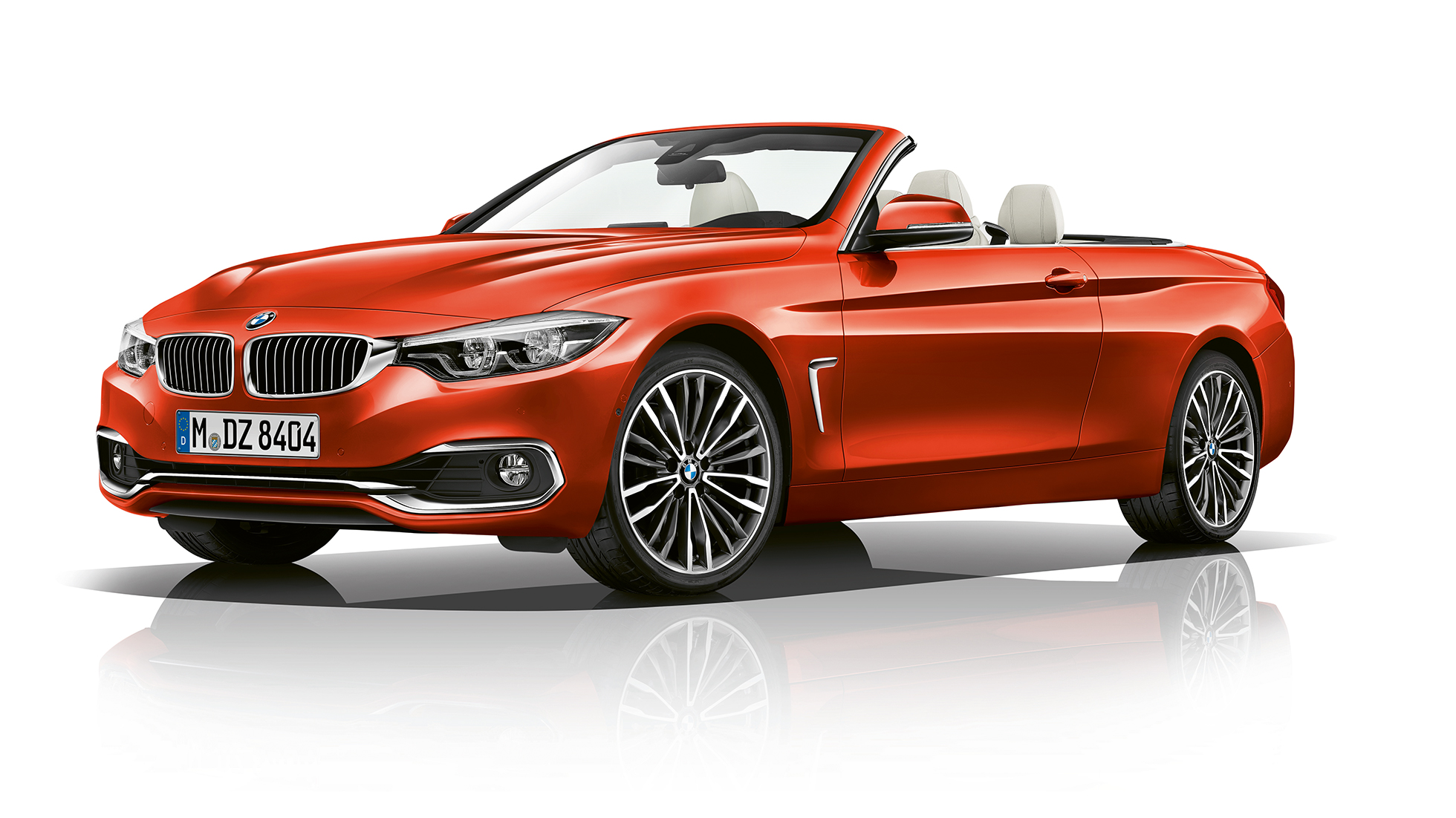 BMW 4 Serie Cabrio, Model Luxury Line driekwart vooraanzicht BMW 4 Serie Cabrio, Model Luxury Line driekwart vooraanzicht
