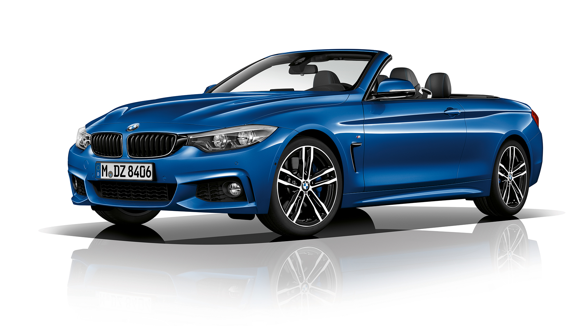 BMW 4 Serie Cabrio, Model M Sport driekwart vooraanzicht BMW 4 Serie Cabrio, Model M Sport driekwart vooraanzicht