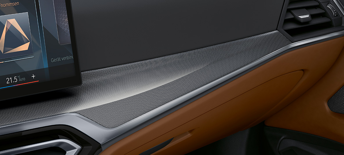 BMW Individual interieurlijsten in Aluminiumgewebe hoogglans met accentlijst in Perlglanz chroom BMW 4 Serie Cabrio G23 Individual interieur BMW Individual interieurlijsten in Aluminiumgewebe hoogglans met accentlijst in Perlglanz chroom BMW 4 Serie Cabrio Individual G23 interieur