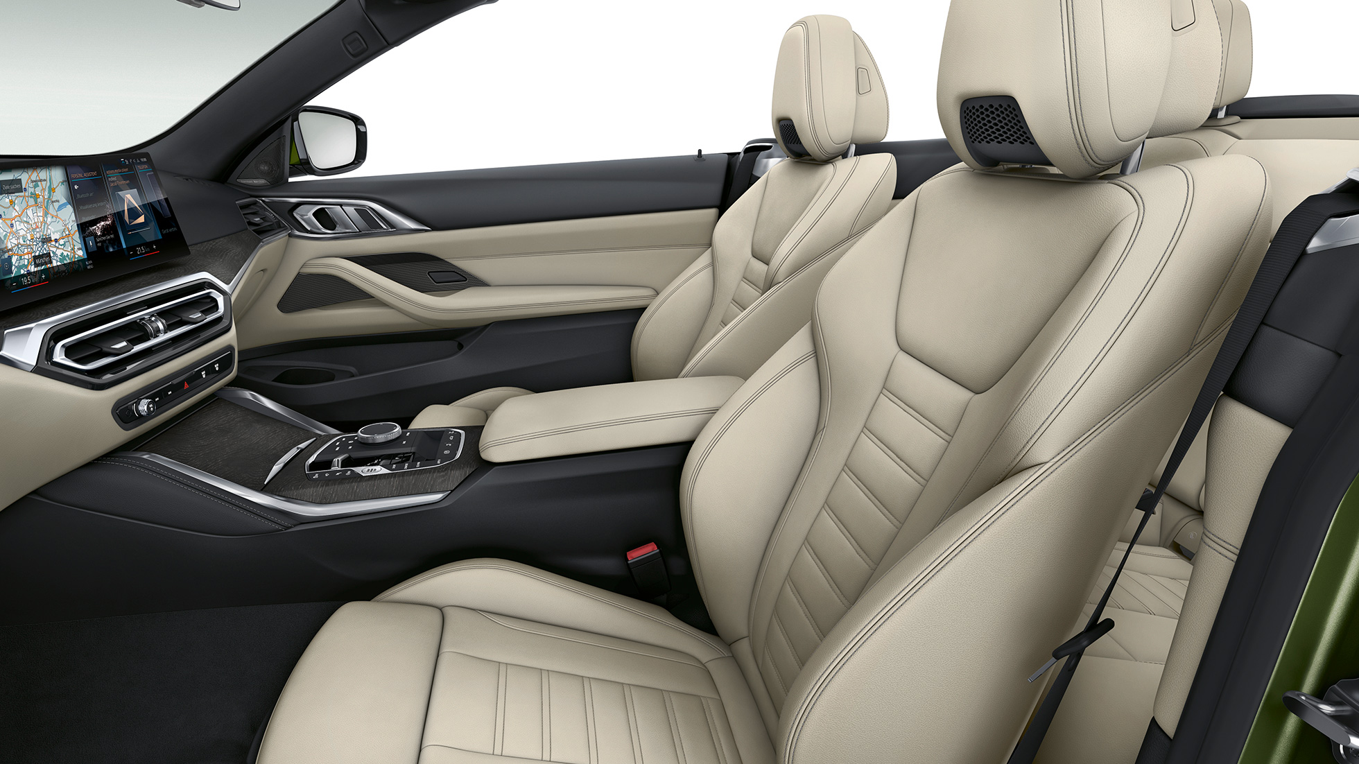 Sportstoelen BMW 4 Serie Cabrio Model M Sport G23 Sportstoelen met bekleding in exclusief leder BMW 4 Serie G23 M Sport interieur