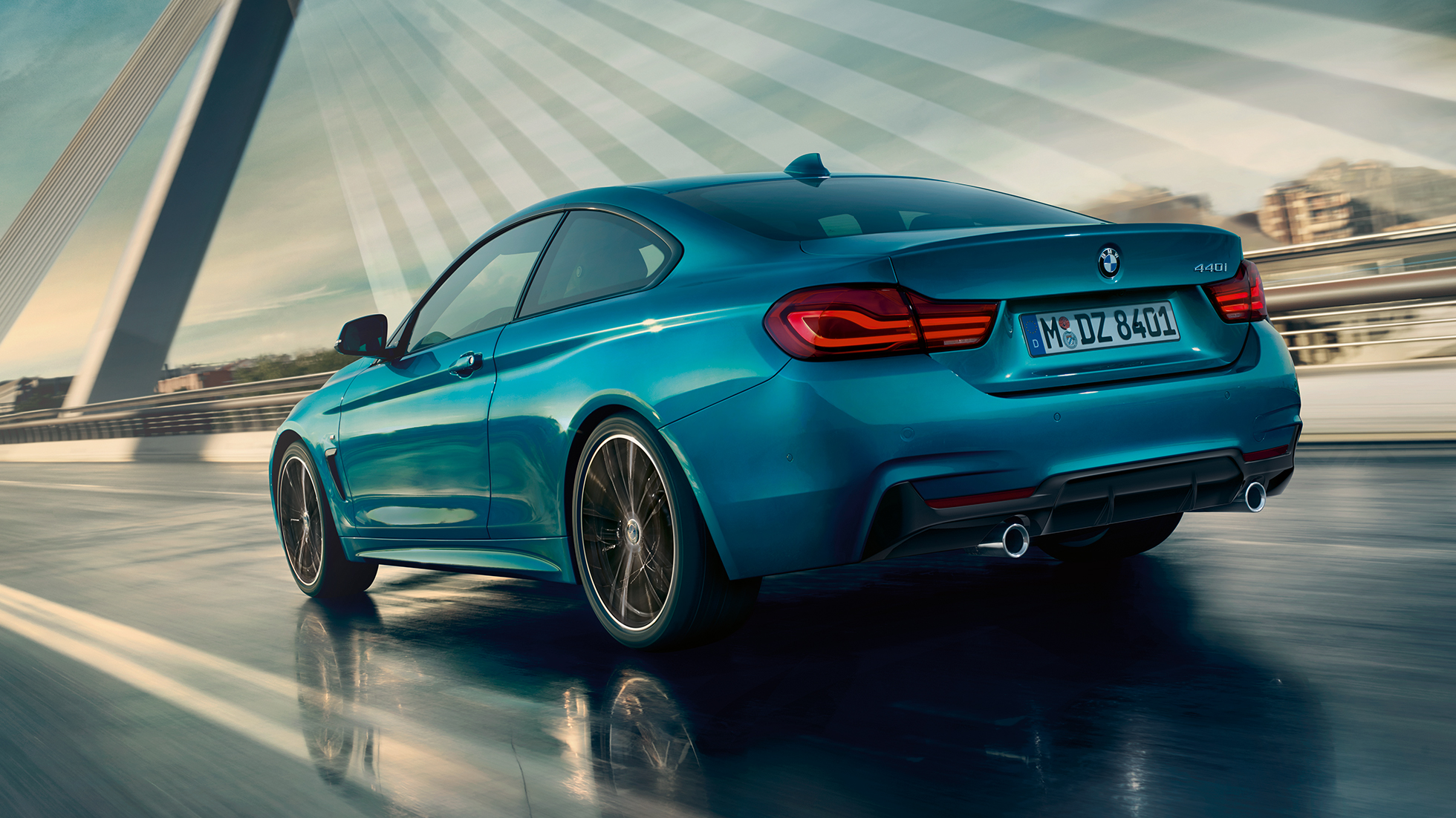 BMW 4 Serie Coupé, driekwart achteraanzicht BMW 4 Serie Coupé, driekwart achteraanzicht