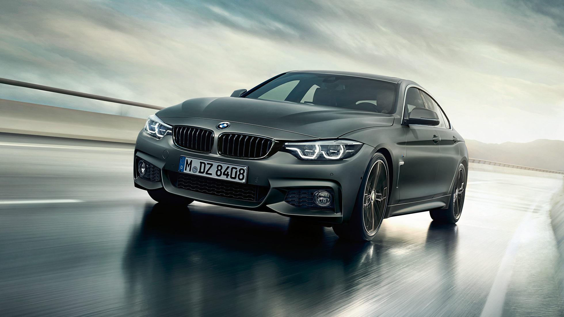 BMW 4 Series Gran Coupé, front shot while driving BMW 4 Series Gran Coupé, front shot while driving