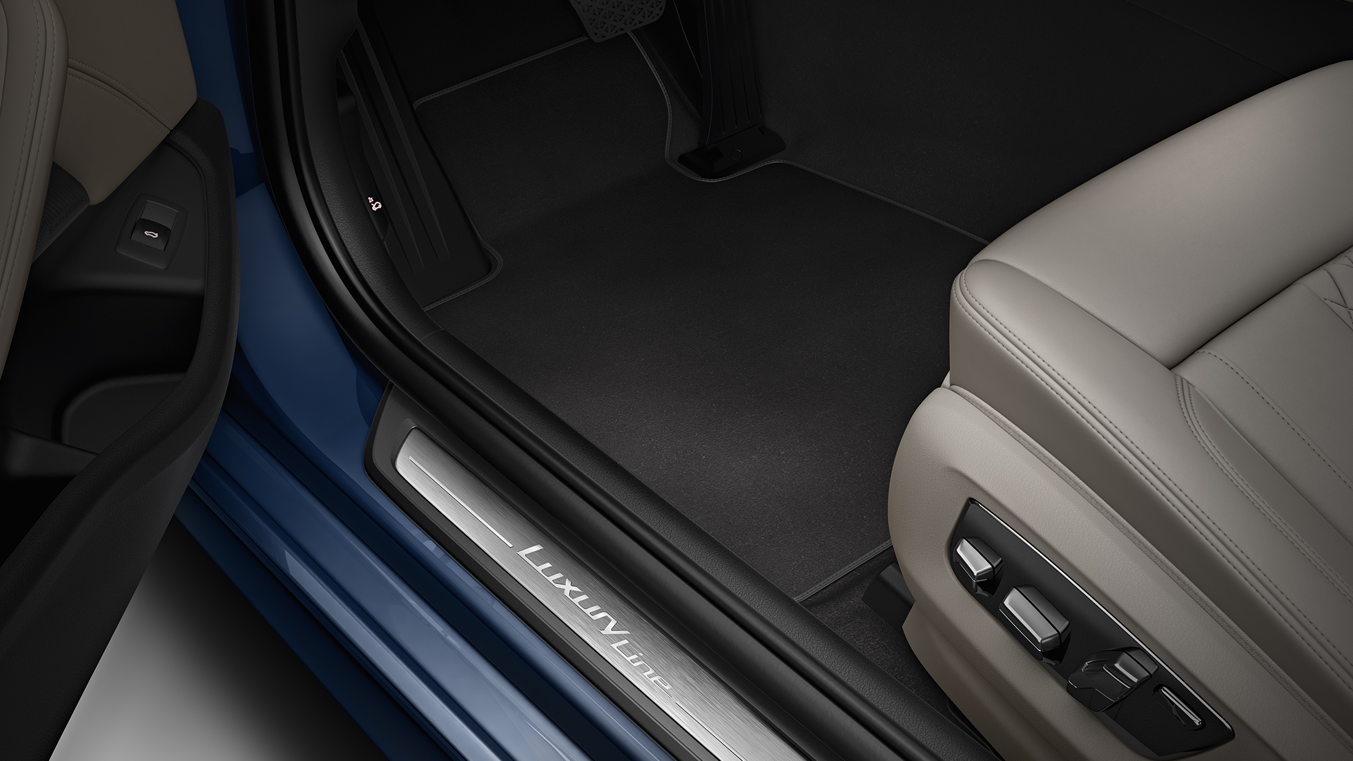 Luxury Line interieur BMW 5 Serie Sedan Luxury Line BMW 5 Serie Sedan 540d Sedan G30 Imperialblau Brillanteffekt metallic interieur