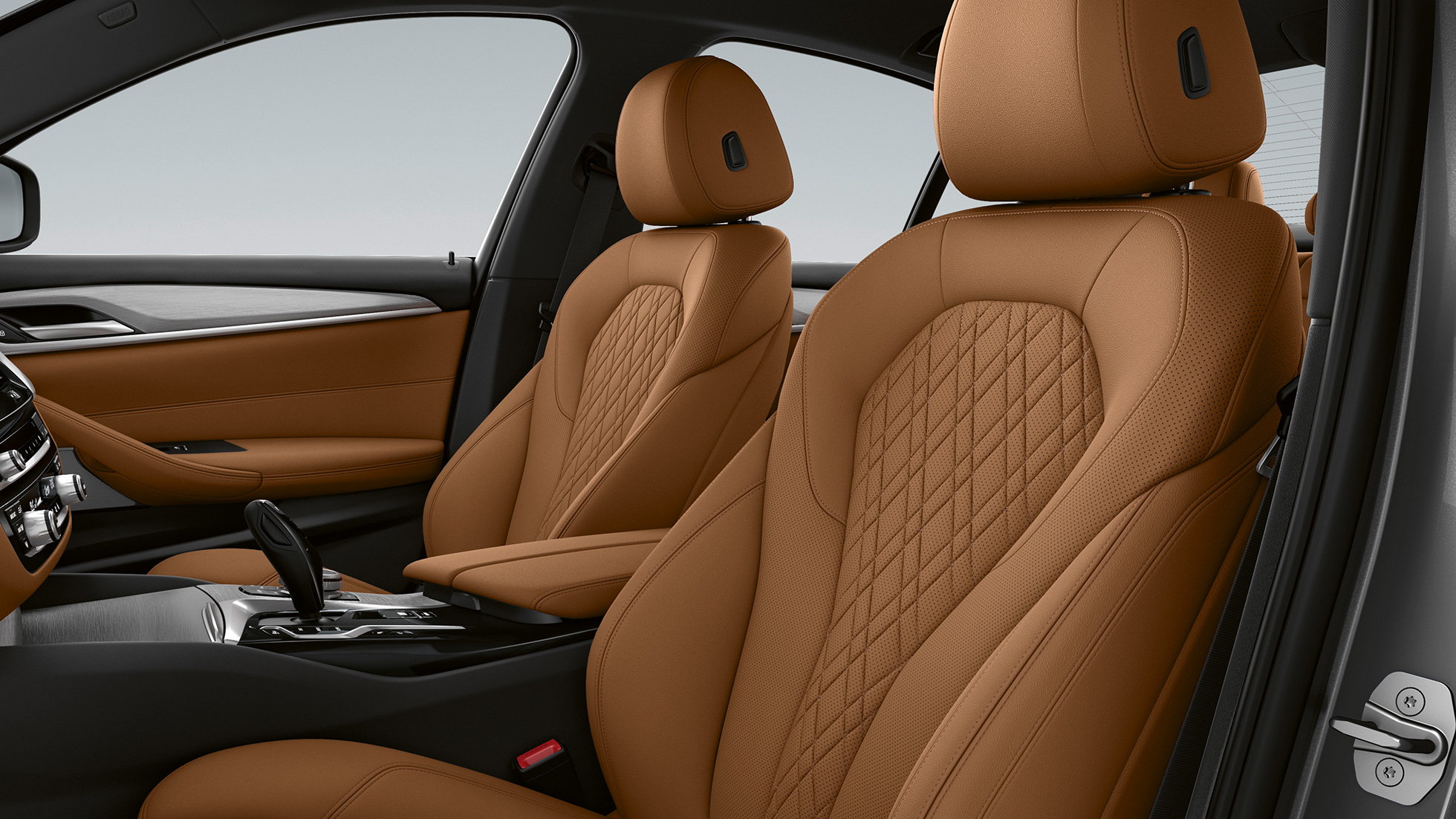 Bekleding BMW 5 Serie Sedan G30 Standaarduitvoering Bekleding in Sensatec Cognac BMW 5 Serie Sedan 540i G30 Standaarduitvoering interieur