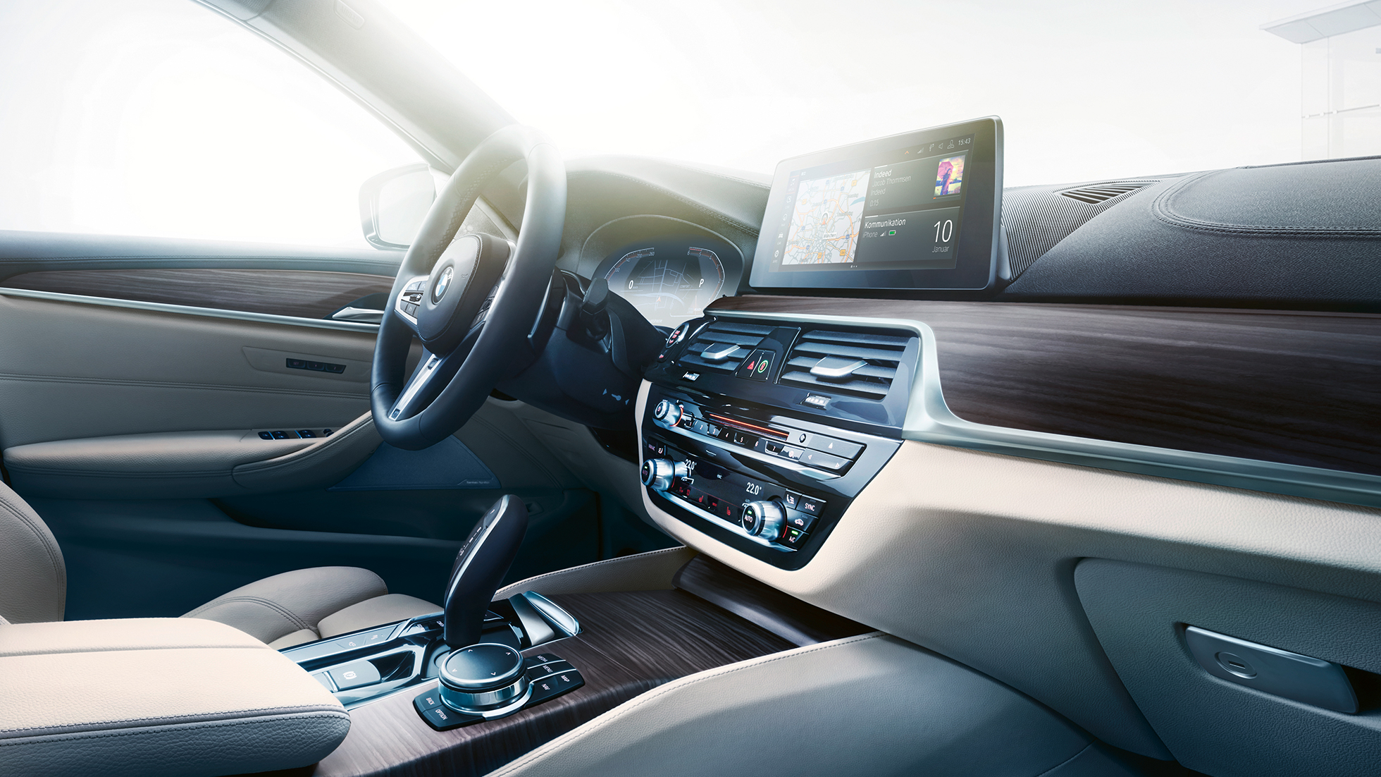 Assistentiesystemen BMW 5 Serie Touring Assistentiesystemen BMW 5 Serie Touring highlights 530d xDrive Touring G31 Mediterranblau metallic cockpit