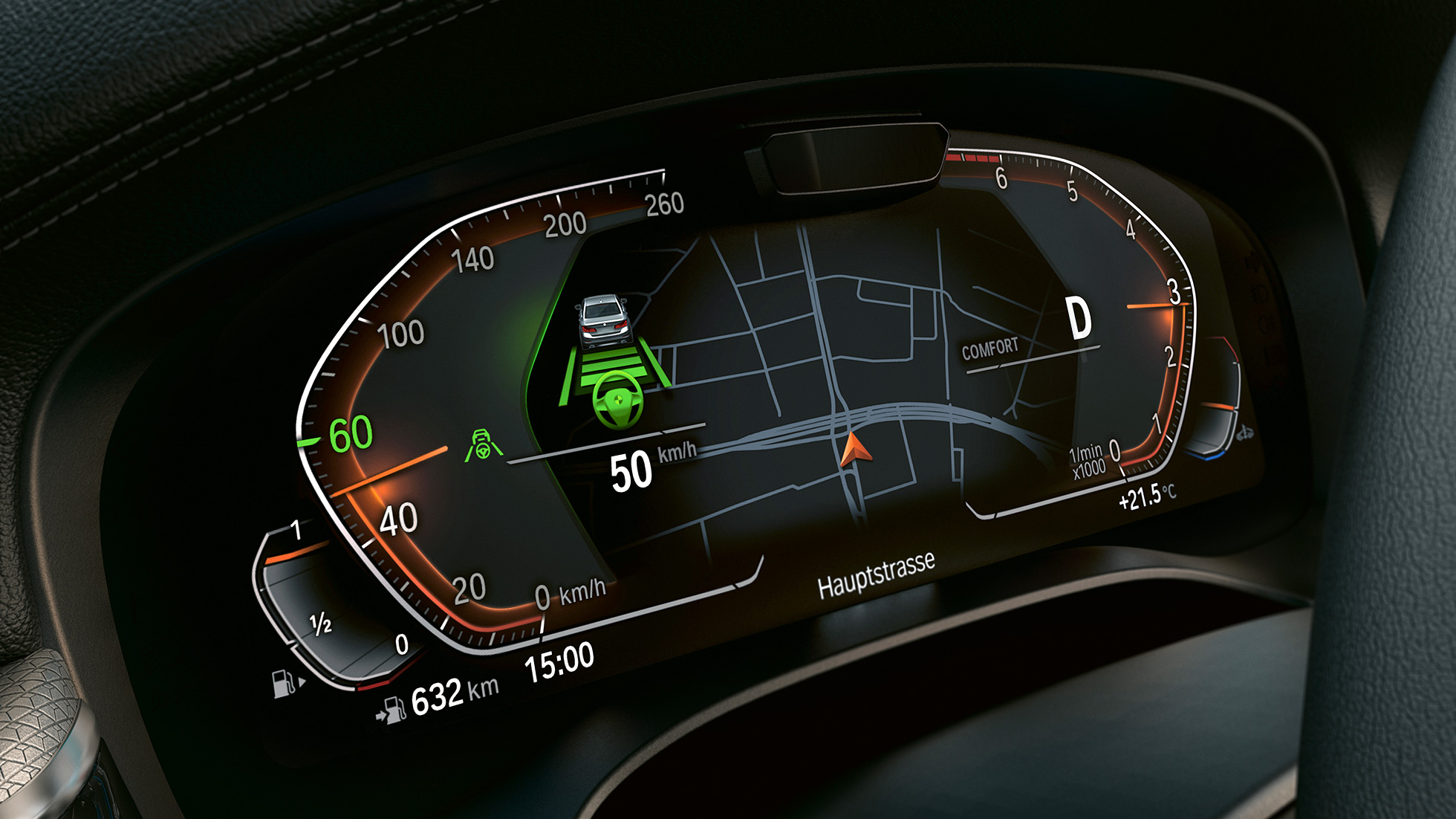 Informatiedisplay BMW 5 Serie Touring G31 Informatiedisplay BMW 5 Serie Touring G31 facelift Sophistograu close-up interieur