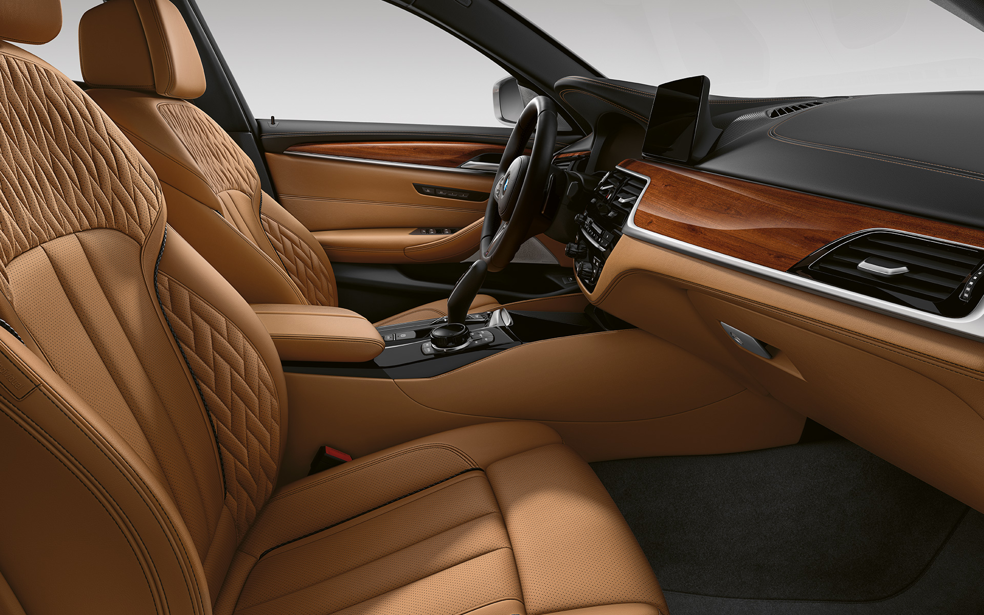 BMW 5 Serie Touring G31 LCI interieur in BMW Individual vollederuitrusting Merino Rauchweiß BMW 5 Serie Touring G31 facelift interieur in BMW Individual vollederuitrusting Merino Rauchweiß