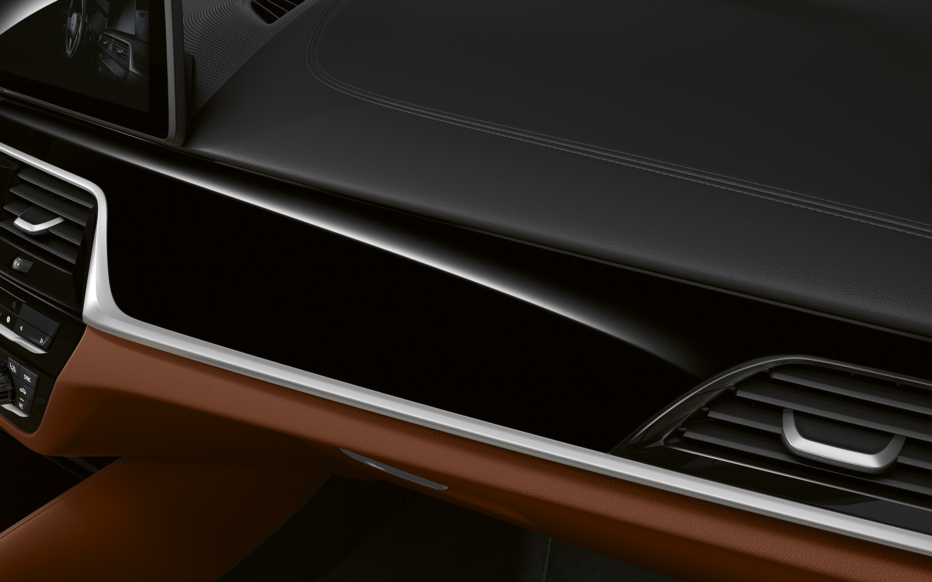 BMW 5 Serie Touring G31 LCI cockpit close-up BMW Individual interieurlijsten Pianolack Schwarz BMW 5 Serie Touring G31 facelift cockpit close-up BMW Individual interieurlijsten Pianolack Schwarz