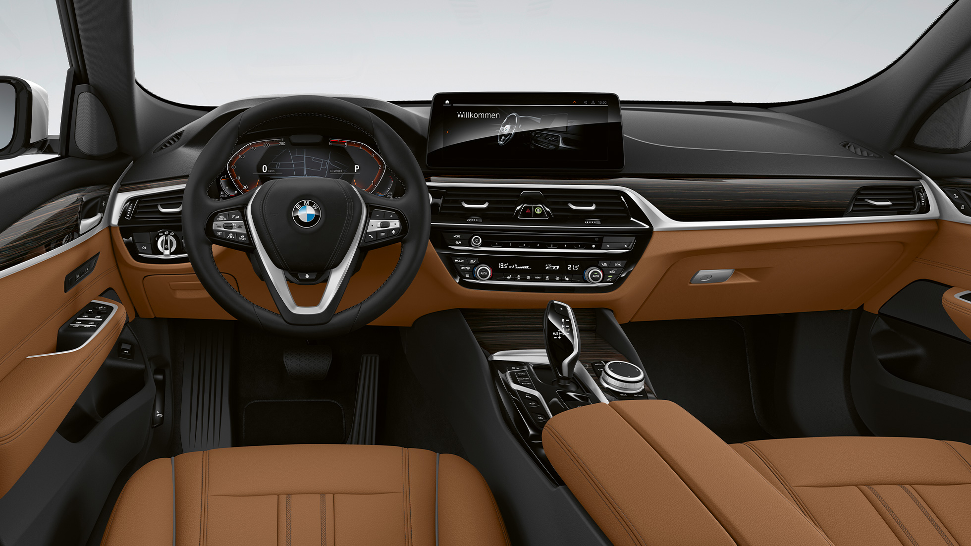 BMW 6 Serie Gran Turismo Standaarduitvoering G32 BMW 6 Serie Gran Turismo G32 620d Standaarduitvoering leder Dakota Cognac/Schwarz interieur