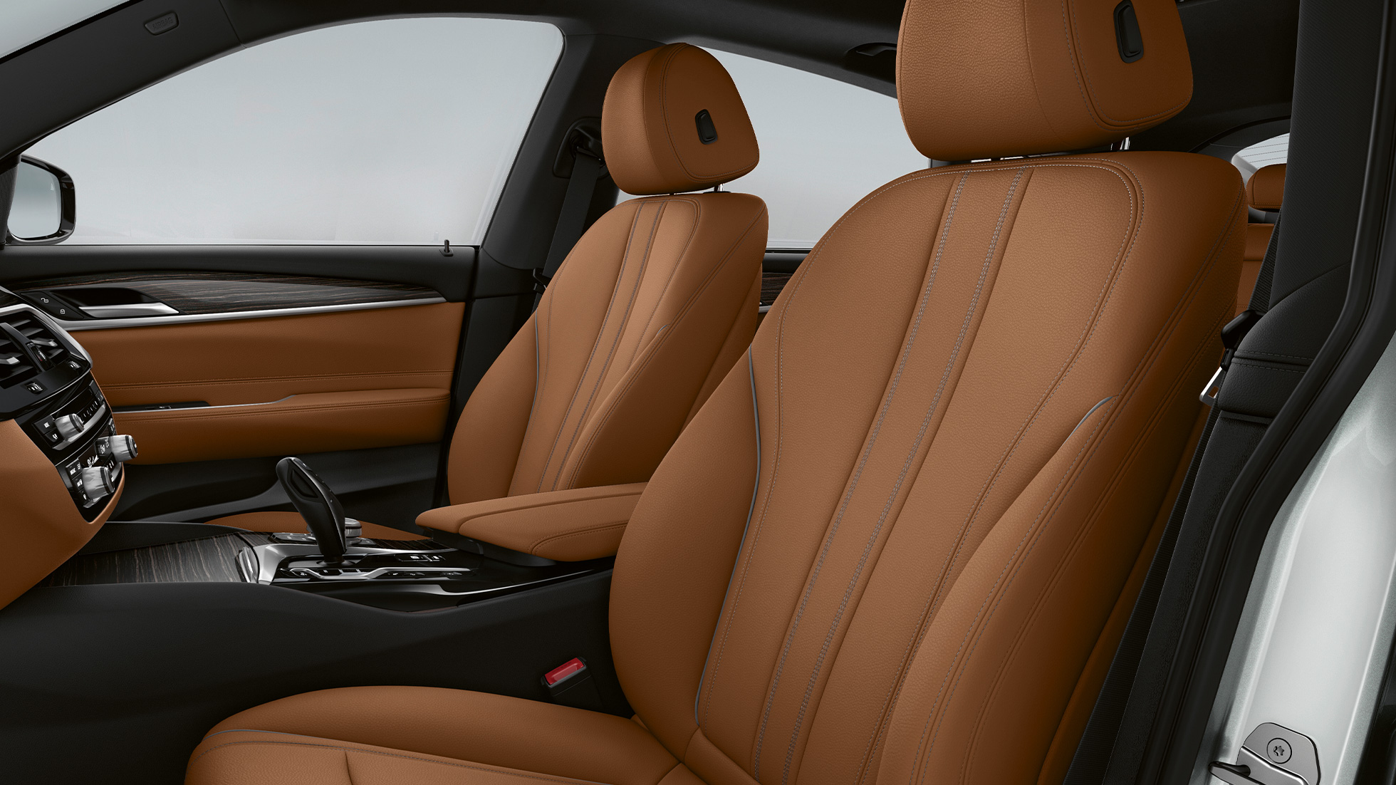 Bekleding BMW 6 Serie Gran Turismo Standaarduitvoering G32 Bekleding in leder Dakota Cognac/Schwarz BMW 6 Serie Gran Turismo G32 620d interieur