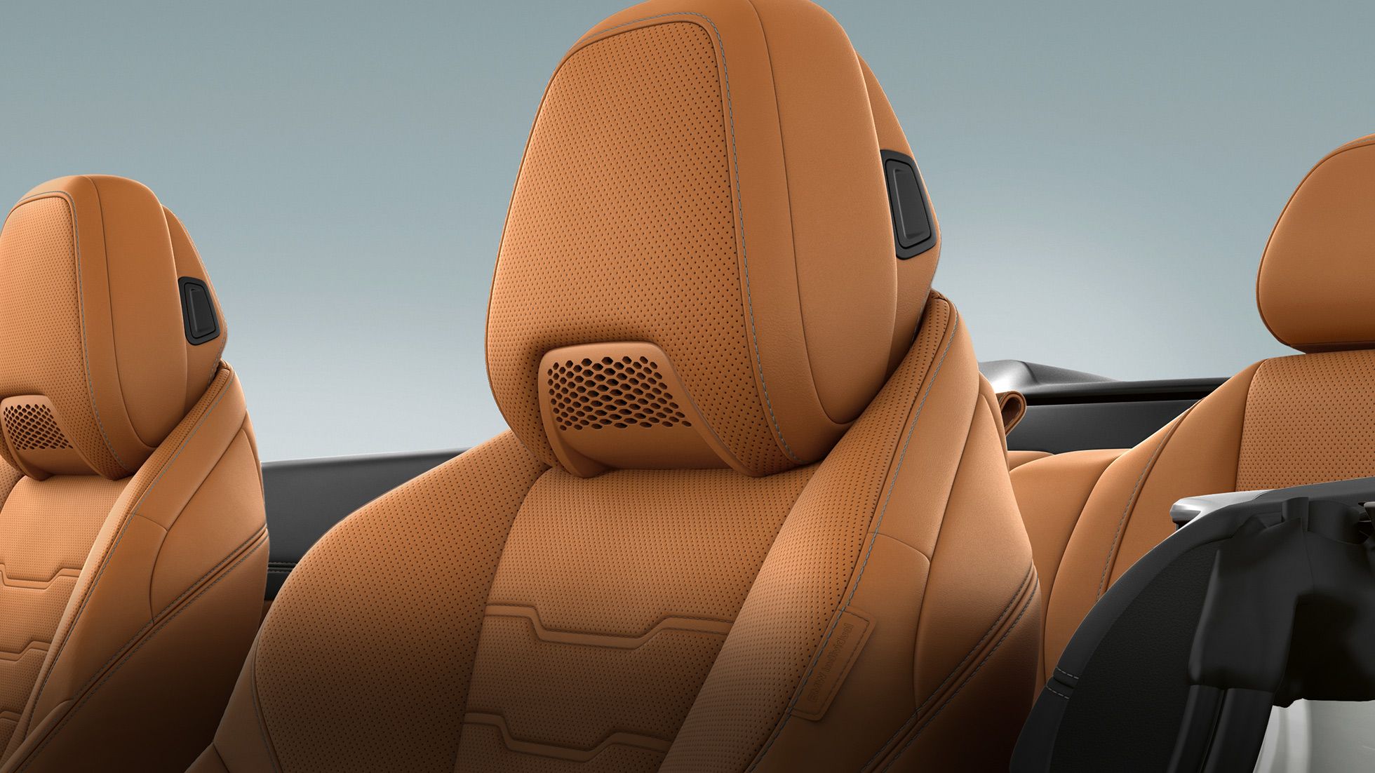 BMW M850i xDrive, multifunctionele stoelen met nekverwarming, bekleding in leder Merino Cognac. BMW M850i xDrive, multifunctionele stoelen met nekverwarming, bekleding in leder Merino Cognac.