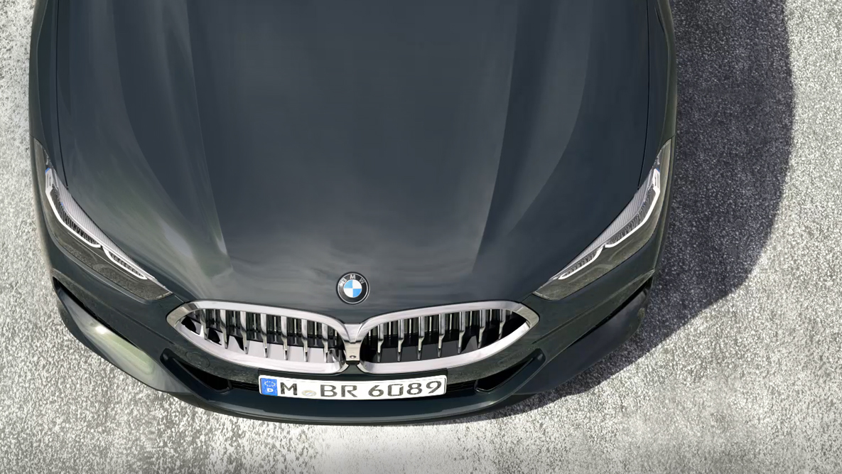 BMW M850i xDrive, voorzijde vanuit vogelperspectief, BMW TwinPower Turbo 8-cilinder benzinemotor. BMW M850i xDrive, voorzijde vanuit vogelperspectief, BMW TwinPower Turbo 8-cilinder benzinemotor.