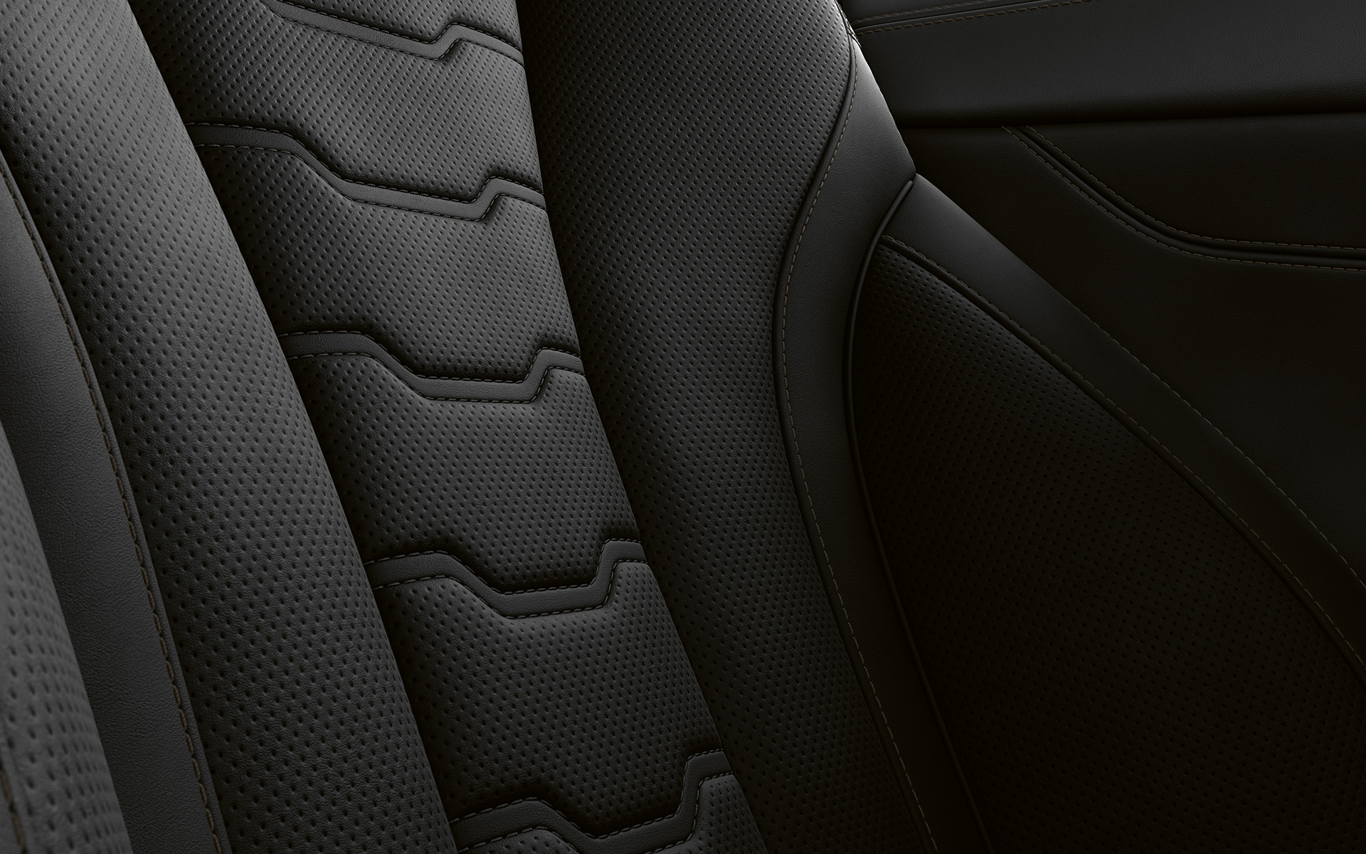 BMW 8 Serie Coupé bekleding Close-up van de bekleding en stiknaden van de BMW 8 Serie Coupé.