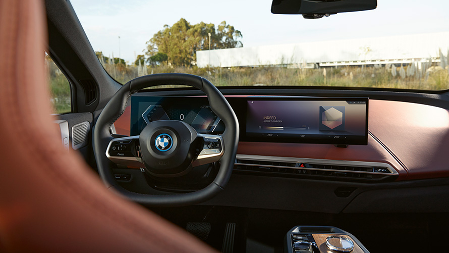 BMW iX i20 elektrische SUV BMW iDrive BMW iX elektrische SUV BMW iDrive Controller interieur Suite Cockpit
