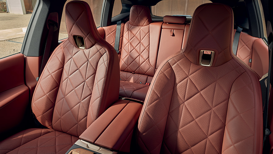 BMW iX i20 elektrische SUV interieur BMW iX i20 elektrische SUV interieurdesign Suite leder Castanea
