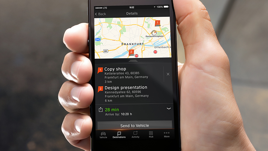 BMW Connected App routebegeleiding BMW Connected App routebegeleiding