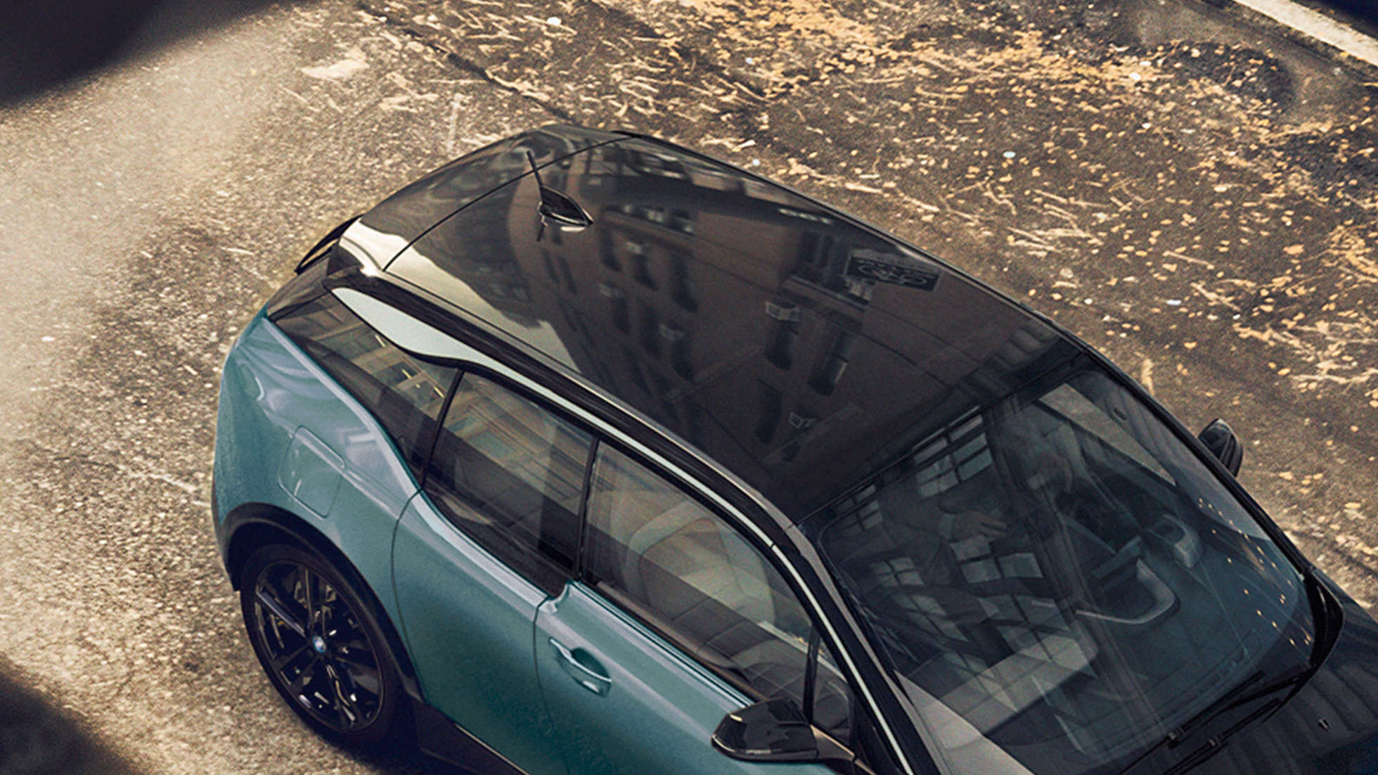 BMW i3 bovenaf BMW i3 bovenaf op straat