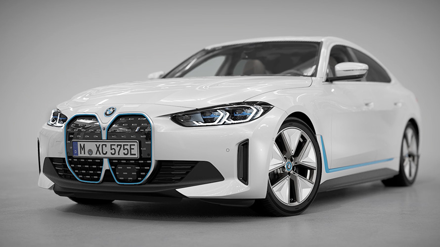 BMW i4 eDrive40 G26 Mineralweiß exterieurdesign kort op video BMW i4 eDrive40 G26 Mineralweiß exterieurdesign kort op video