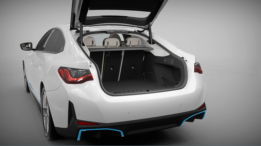 BMW i4 G26 bagageruimte en bagageklep BMW i4 G26 bagageruimte en bagageklep