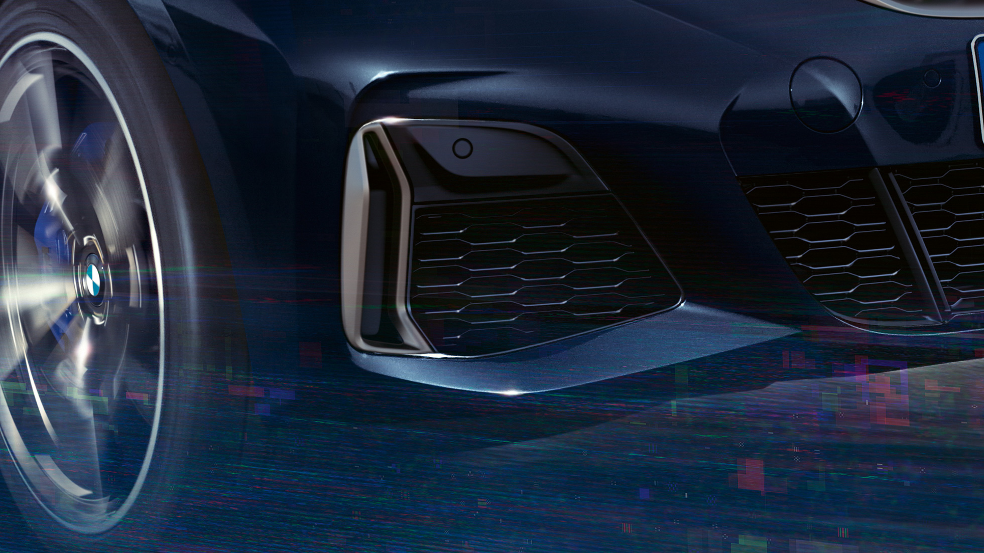 Luchtinlaten BMW M340i xDrive Sedan Luchtinlaten BMW M340i xDrive Sedan G20 Saphir Schwarz metallic close-up