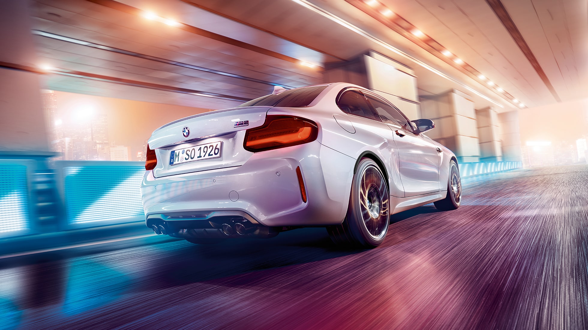 Design achterzijde BMW M2 Competition F87 Design achterzijde BMW M2 Competition F87 2018 Hockenheim Silver metallic driekwart achteraanzicht
