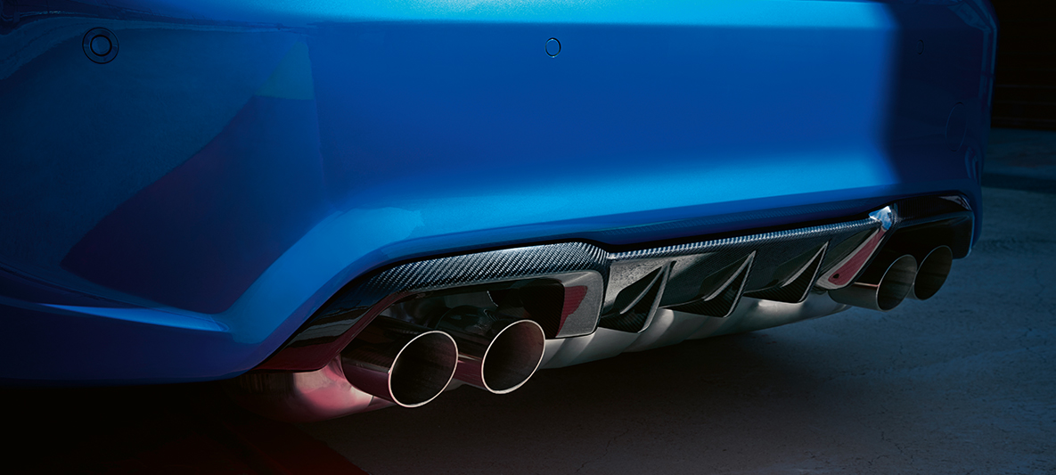 Achterdiffusor BMW M2 CS Achterdiffusor BMW M2 CS F87 Misano Blau metallic details