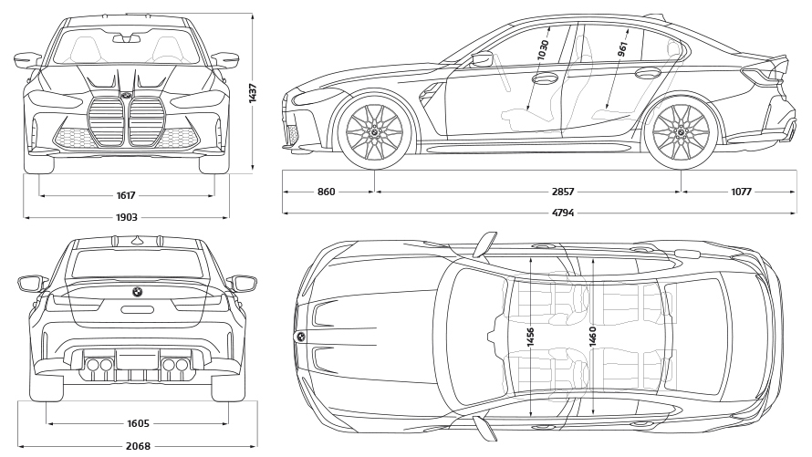 BMW M3 Sedan Technische gegevens BMW M3 Sedan Technische gegevens