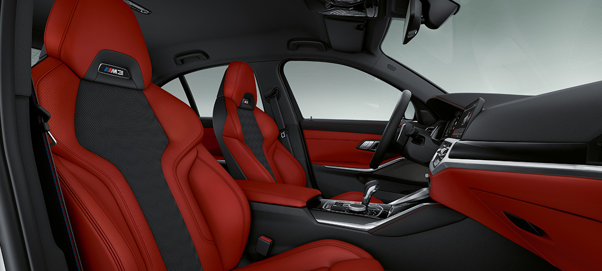 BMW Individual vollederuitrusting Merino Fionarot/Schwarz BMW M4 Coupé G82 interieur BMW Individual vollederuitrusting Merino Fionarot/Schwarz BMW M4 Coupé G82 interieur cockpit
