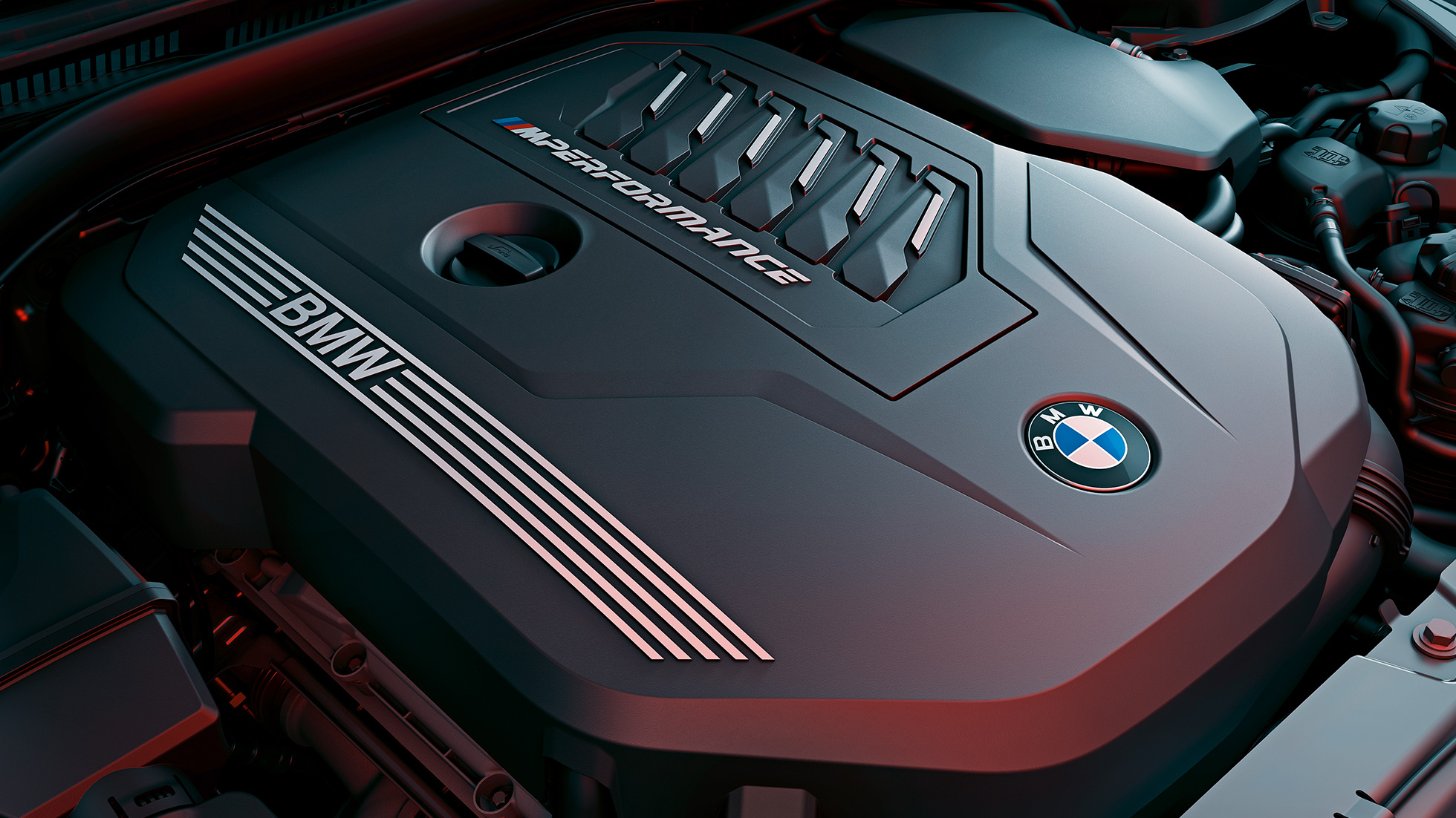 BMW M TwinPower Turbo benzinemotor BMW M440i xDrive Coupé G22 BMW M TwinPower Turbo 6-cilinder benzinemotor BMW M440i xDrive Coupé G22 close-up