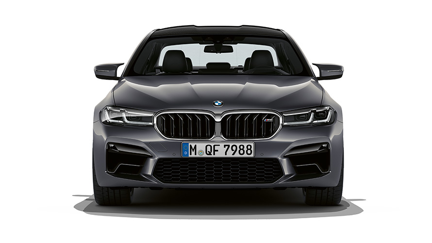 BMW M5 F90 LCI Brands Hatch Grau metallic vooraanzicht