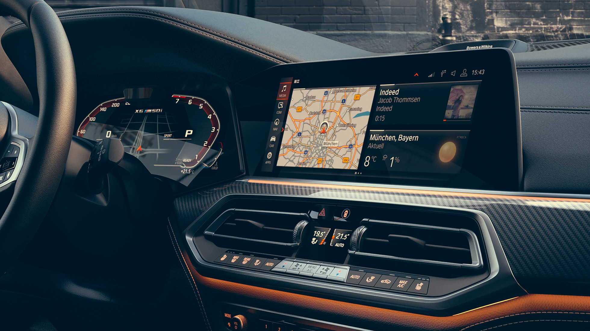 BMW X6 M50i, cockpit BMW X6 M50i, cockpit, op bestuurder gericht