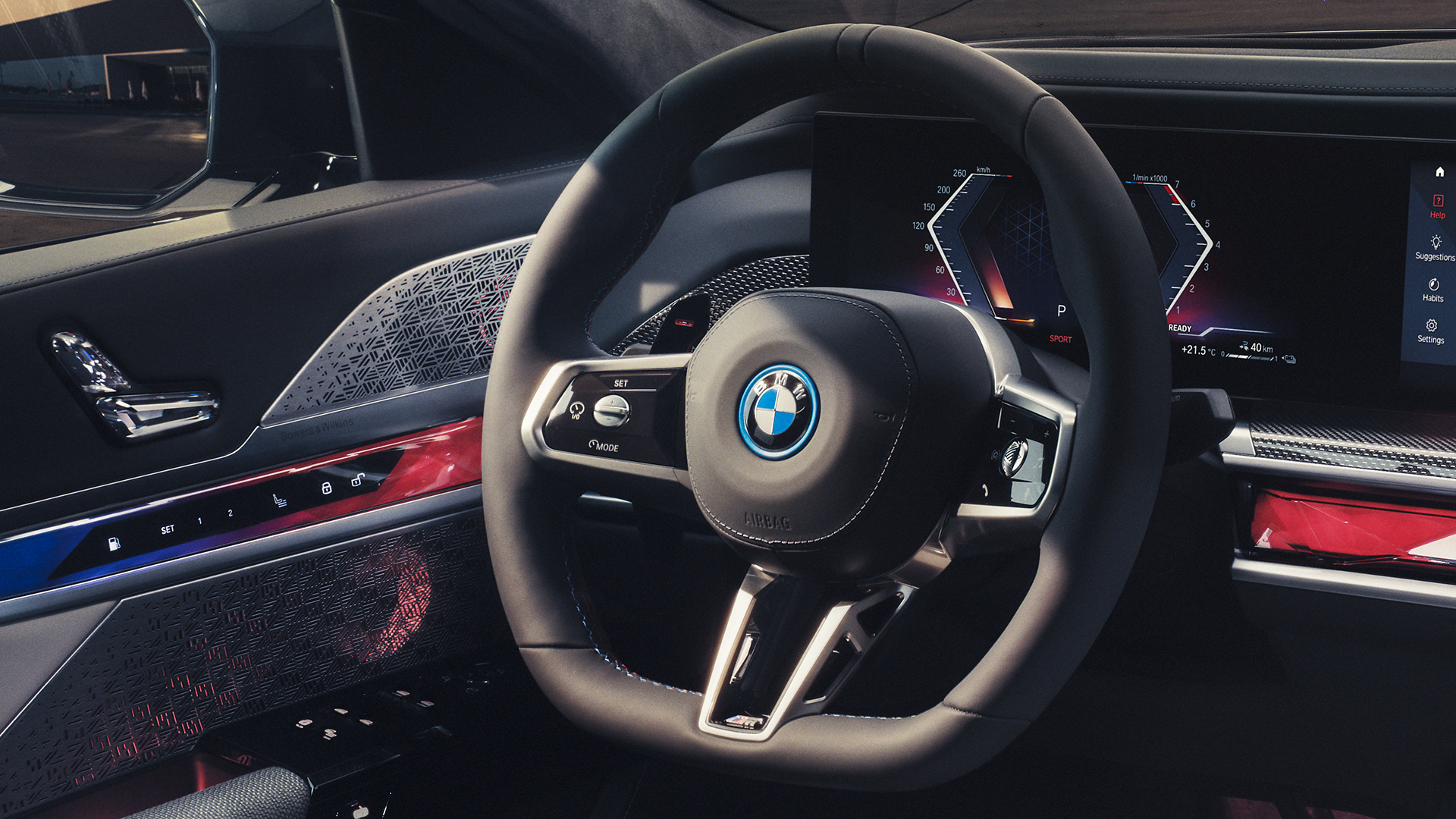 Met leder bekleed M Sportstuurwiel BMW M760e xDrive Sedan G70
