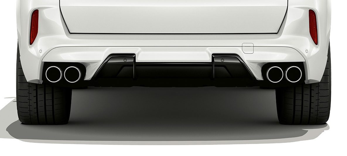 Achterbumper BMW X5 M F95 Achterbumper BMW X5 M Mineralweiß F95 SUV achteraanzicht