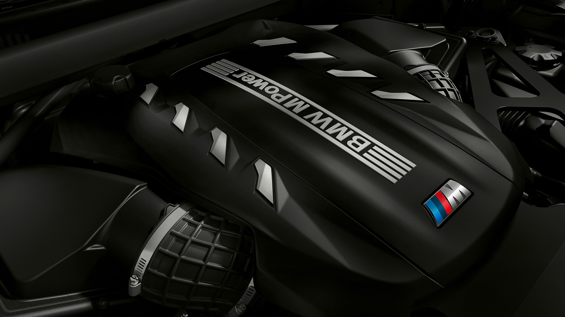 High-performance M TwinPower Turbo 8-cilinder benzinemotor BMW X6 M Competition High-performance M TwinPower Turbo 8-cilinder benzinemotor BMW X6 M Competition F96 2020 close-up