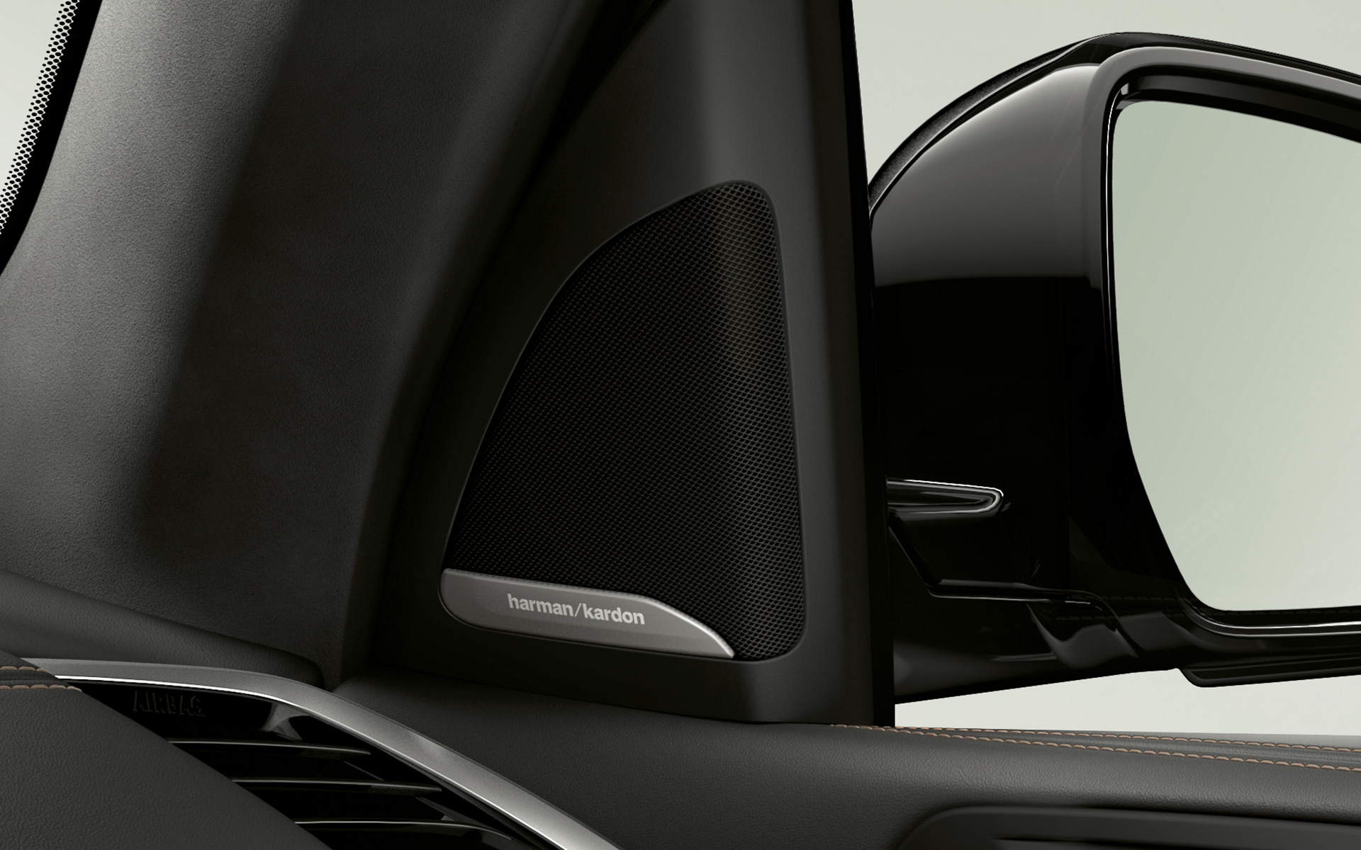 BMW X7 M50i M50d G07 luidspreker close-up BMW X7 M50i M50d G07 luidspreker close-up