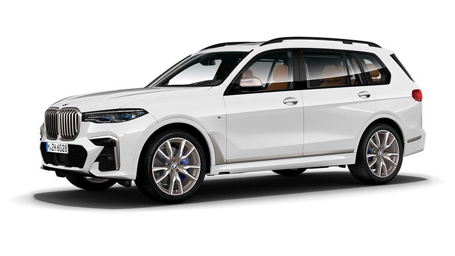 BMW X modellen BMW X7 M model G07 MP driekwart zijaanzicht BMW X modellen BMW X7 M model G07 MP driekwart zijaanzicht